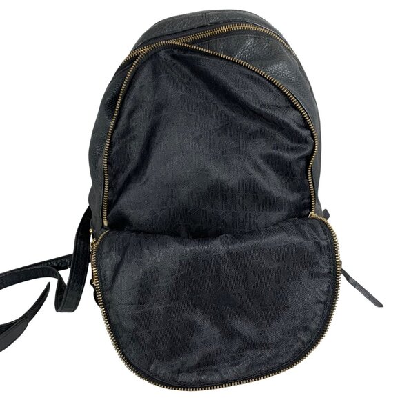 MICHAEL KORS Rhea Gold Tone Studded Black Leather Med Backpack ONE MISSING - Picture 12 of 16